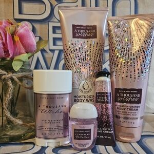 NWT Bath & Body Works A Thousand Wishes Bodycare Set - Pink and Gold